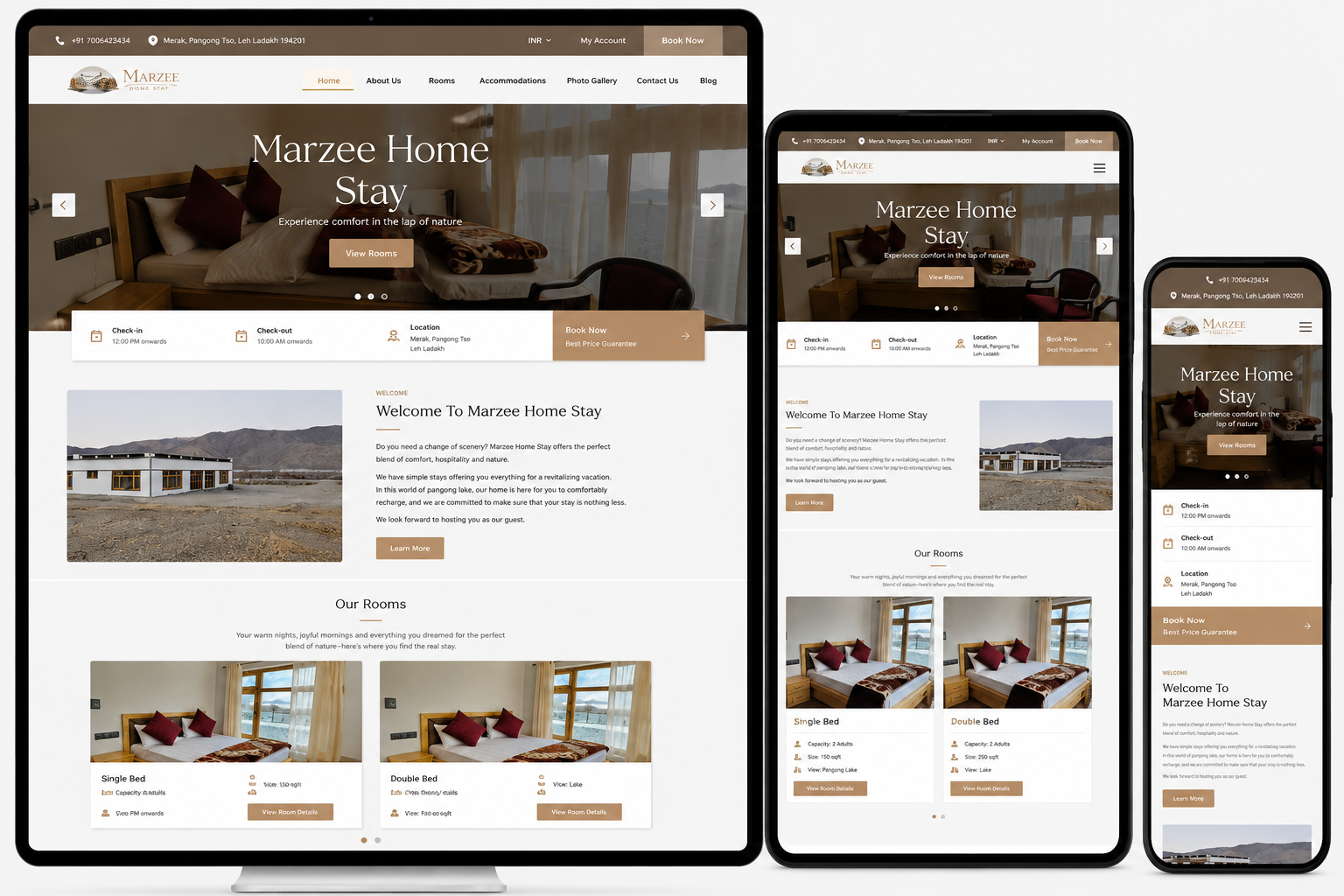 marzeehomestaymerak.in screenshot
